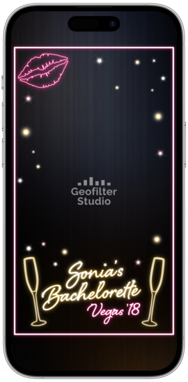 Bachelorette neon sign Snapchat and TikTok filter.