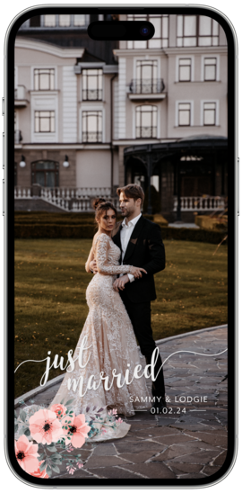 Elegant floral event wedding filter for Snapchat & TikTok.