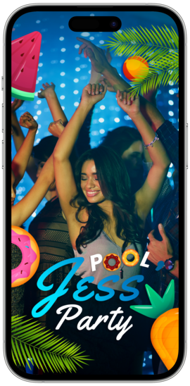 Fun Pool Party event filter for Snapchat & TikTok.