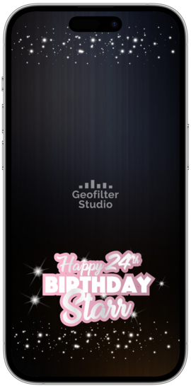 Silver sparkle and fun birthday filter for Snapchat & TikTok.