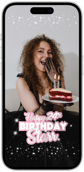 Silver Sparkle & Fun Birthday Filter |for Snapchat & TikTok events.