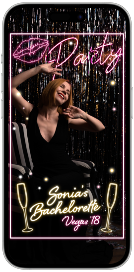 Bachelorette neon sign Snapchat and  TikTok filter. 